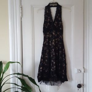 Black Lace Halter Dress